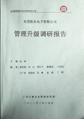 2011年3月15日，正睿咨詢專家向凱東決策層陳述調(diào)研報(bào)告